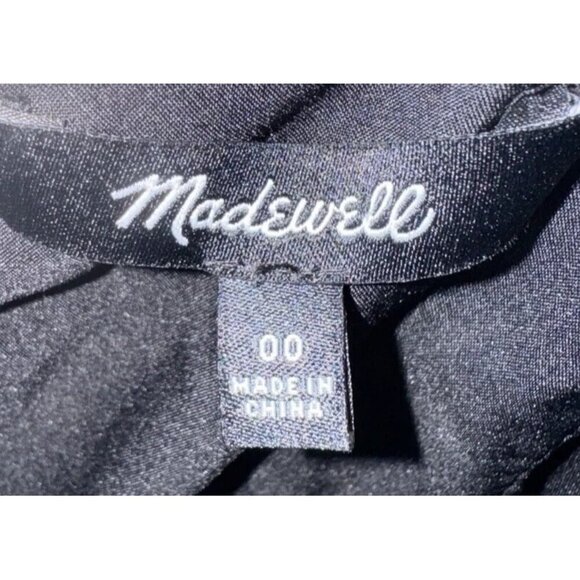 MADEWELL Women’s Black Crushed Velvet Pull-On Wide-Leg Jumpsuit Size 00 Holiday - Picture 5 of 9